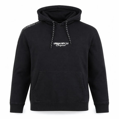 Reo Men’s Black Pullover Hoodie Medium Urban Graphic Logo