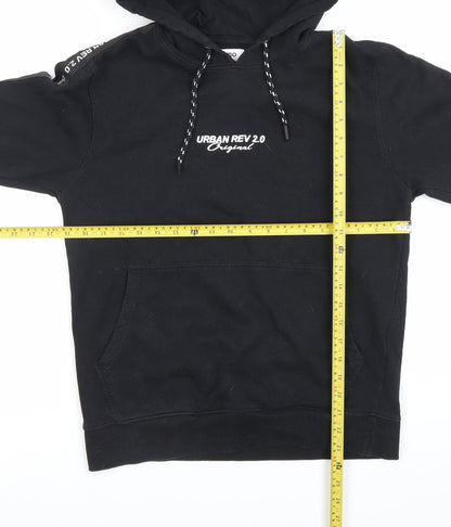 Reo Men’s Black Pullover Hoodie Medium Urban Graphic Logo