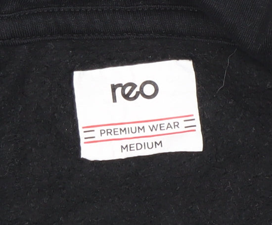 Reo Men’s Black Pullover Hoodie Medium Urban Graphic Logo