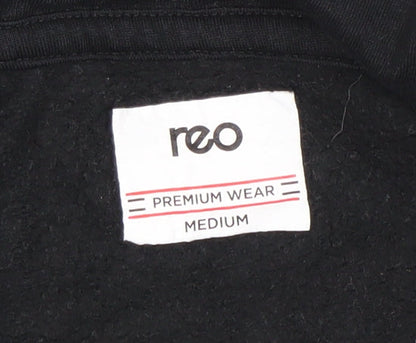 Reo Men’s Black Pullover Hoodie Medium Urban Graphic Logo