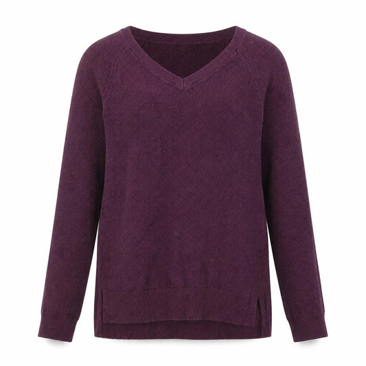 GAP Womens Purple XS V-Neck Pullover Knit Jumper Long Sleeve