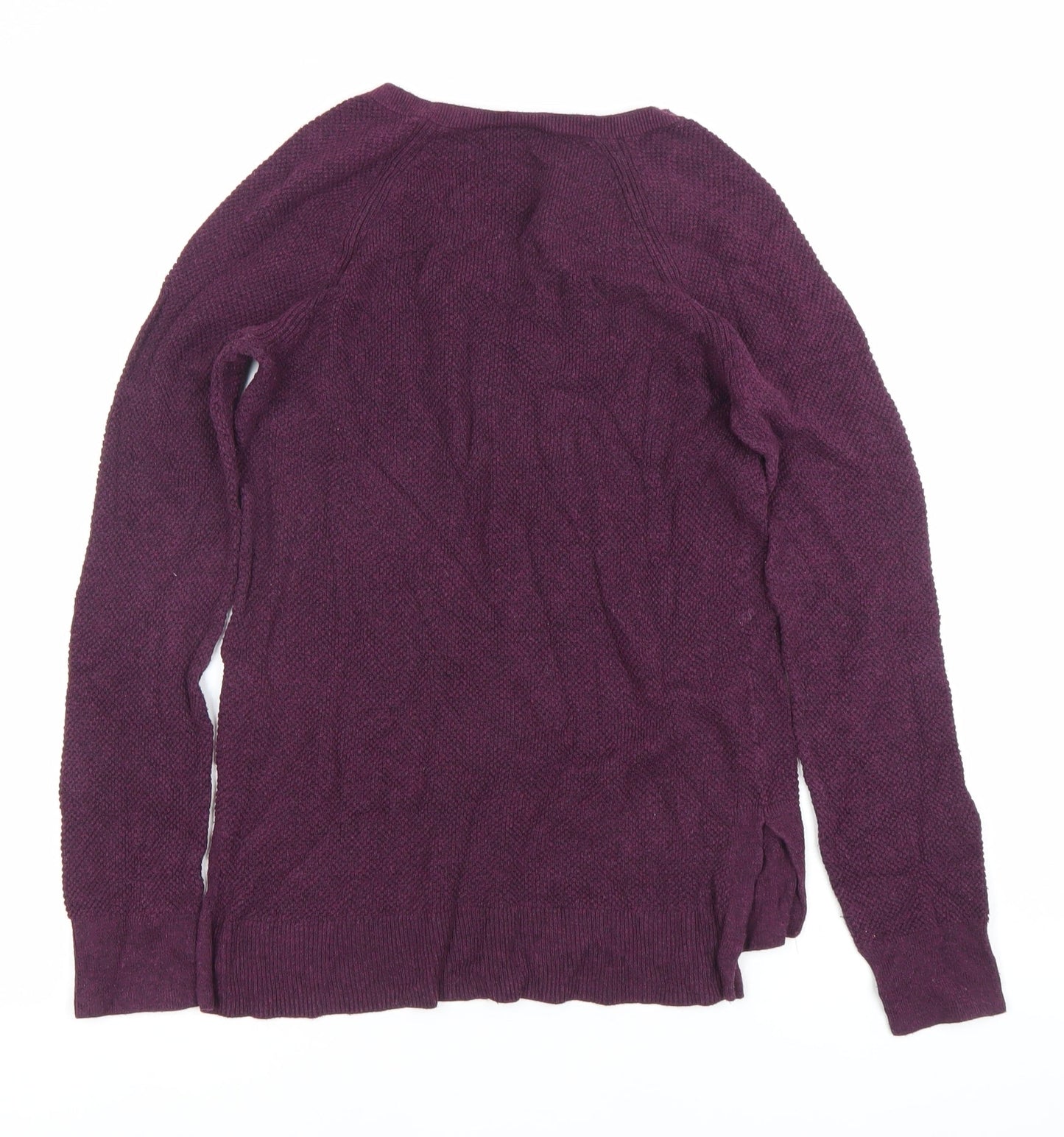 GAP Womens Purple XS V-Neck Pullover Knit Jumper Long Sleeve
