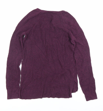 GAP Womens Purple XS V-Neck Pullover Knit Jumper Long Sleeve