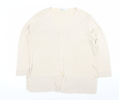 Womens UK Size 16 Marks and Spencer Beige Cardigan Jumper