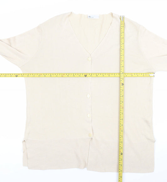Womens UK Size 16 Marks and Spencer Beige Cardigan Jumper
