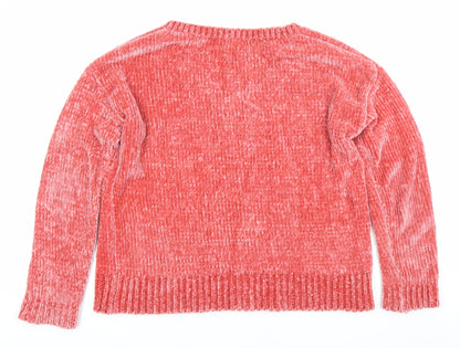 GAP Womens Red Petite Small V-Neck Pullover Jumper Polyester Knit