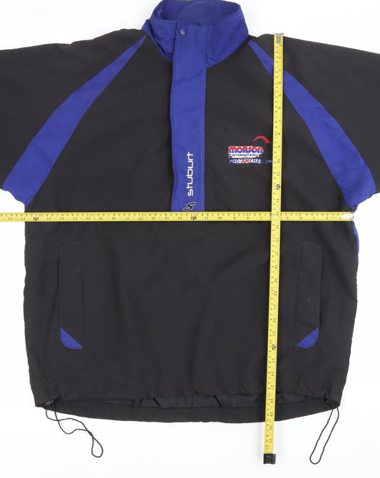 Stuburt Mens Black Blue Windbreaker Jacket L Sports Golf Casual