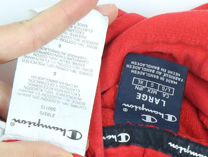 Mens UK Size L Champion Red Pullover Hoodie
