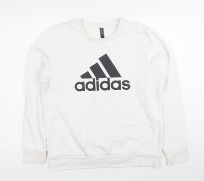 Mens UK Size L adidas White Pullover Sweatshirt