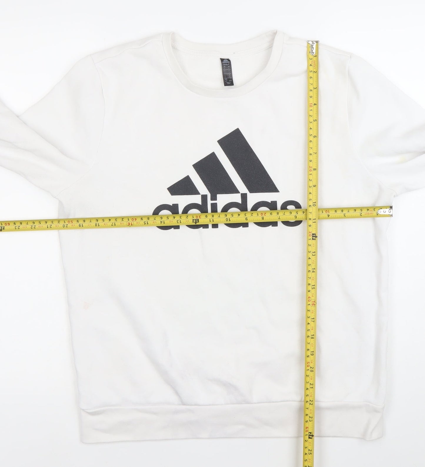 Mens UK Size L adidas White Pullover Sweatshirt
