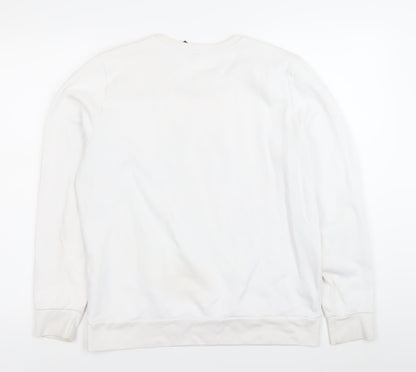 Mens UK Size L adidas White Pullover Sweatshirt