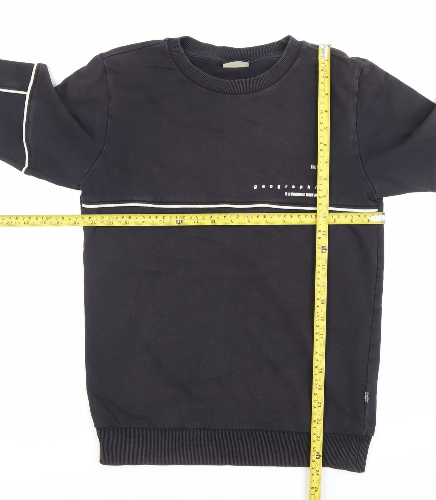 Napapijri Boys Black Sweatshirt Pullover Logo Crew Neck 14 Years