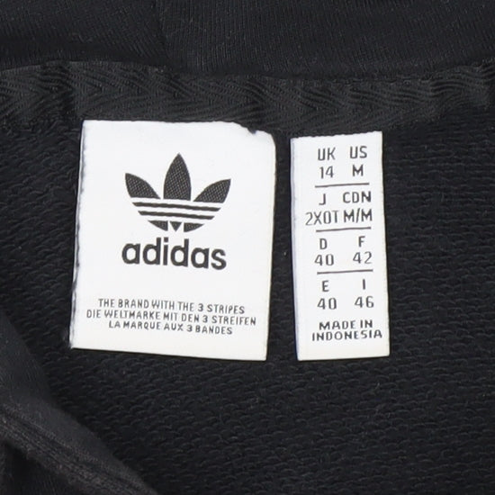Adidas Womens Black Hoodie UK 14 Pullover Cotton Hooded Sweatshirt