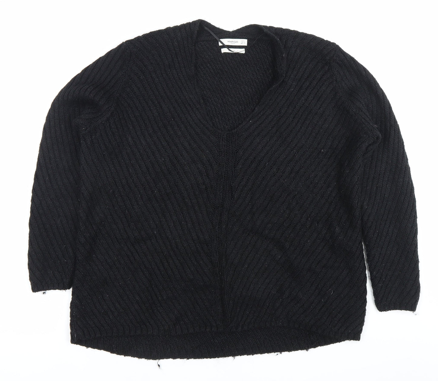 Womens UK Size S Mango Black Pullover Jumper