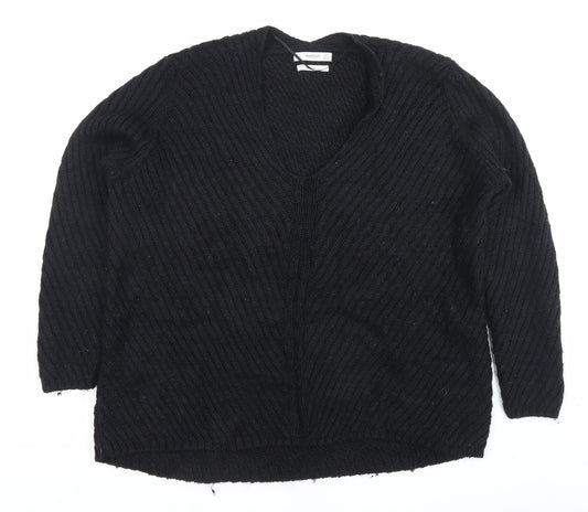 Womens UK Size S Mango Black Pullover Jumper