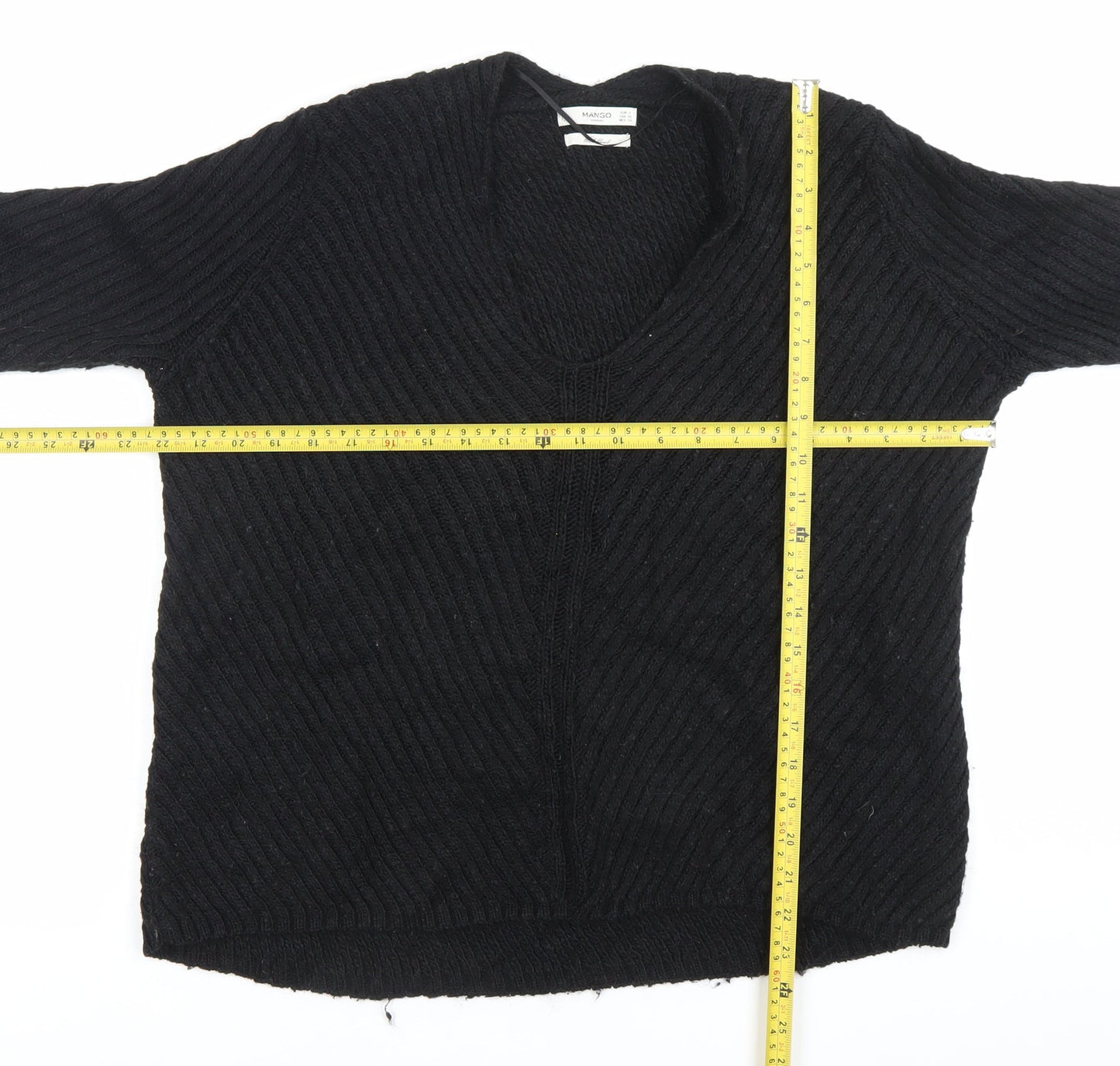 Womens UK Size S Mango Black Pullover Jumper