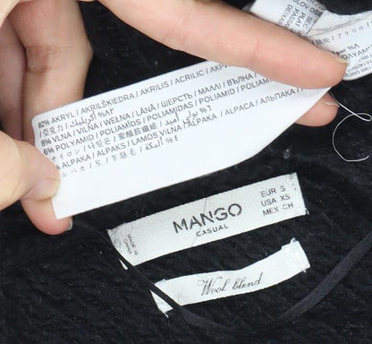 Womens UK Size S Mango Black Pullover Jumper