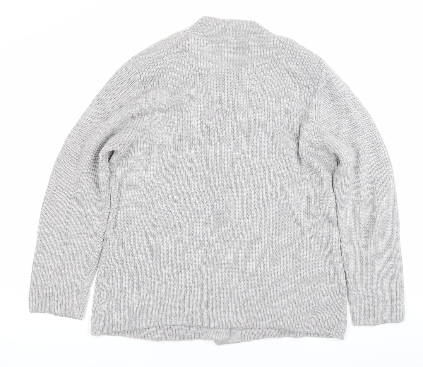 Eastex Womens Grey Knit Cardigan UK 16 Wool Blend Casual Workwear