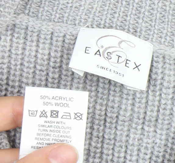 Eastex Womens Grey Knit Cardigan UK 16 Wool Blend Casual Workwear
