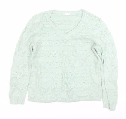 Womens UK Size M Damart Green Pullover Jumper