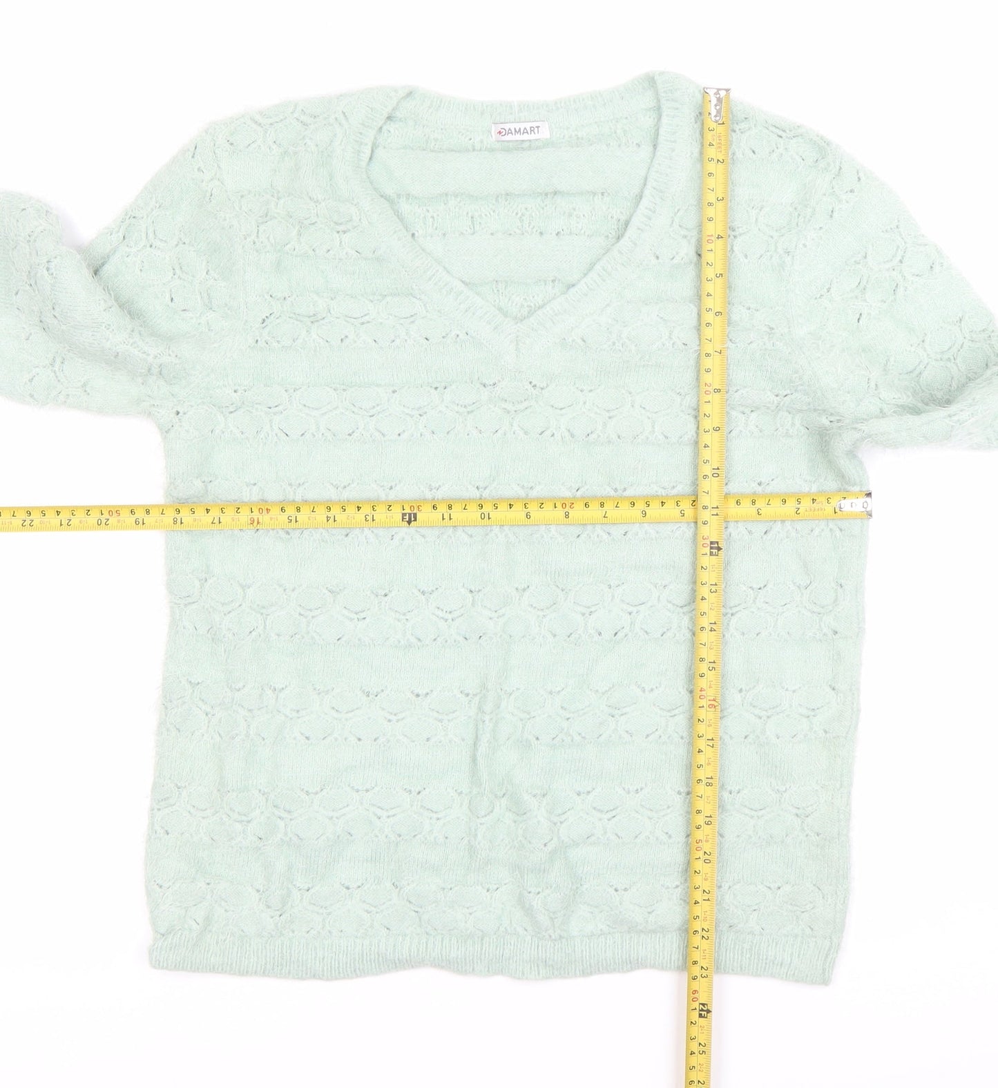 Womens UK Size M Damart Green Pullover Jumper