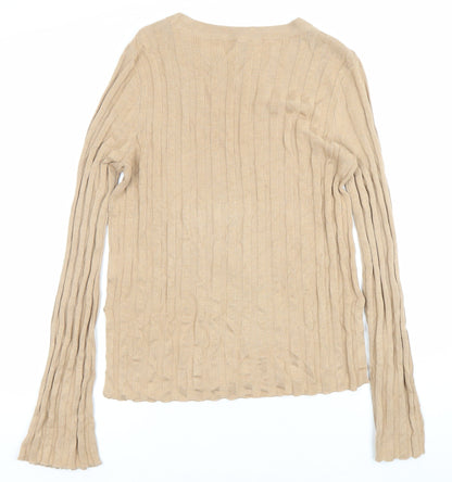 Womens UK Size 12 H&M Beige Basic Blouse
