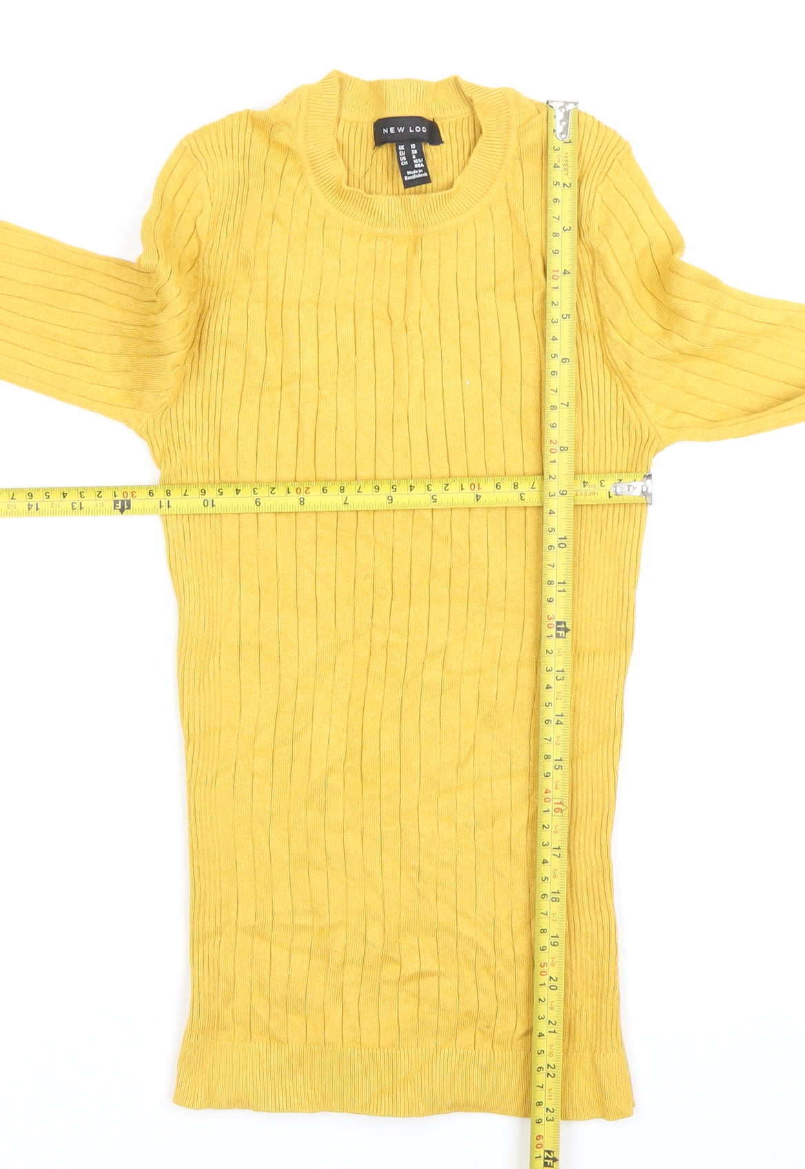 Womens UK Size 10 New Look Yellow Pullover Jumper