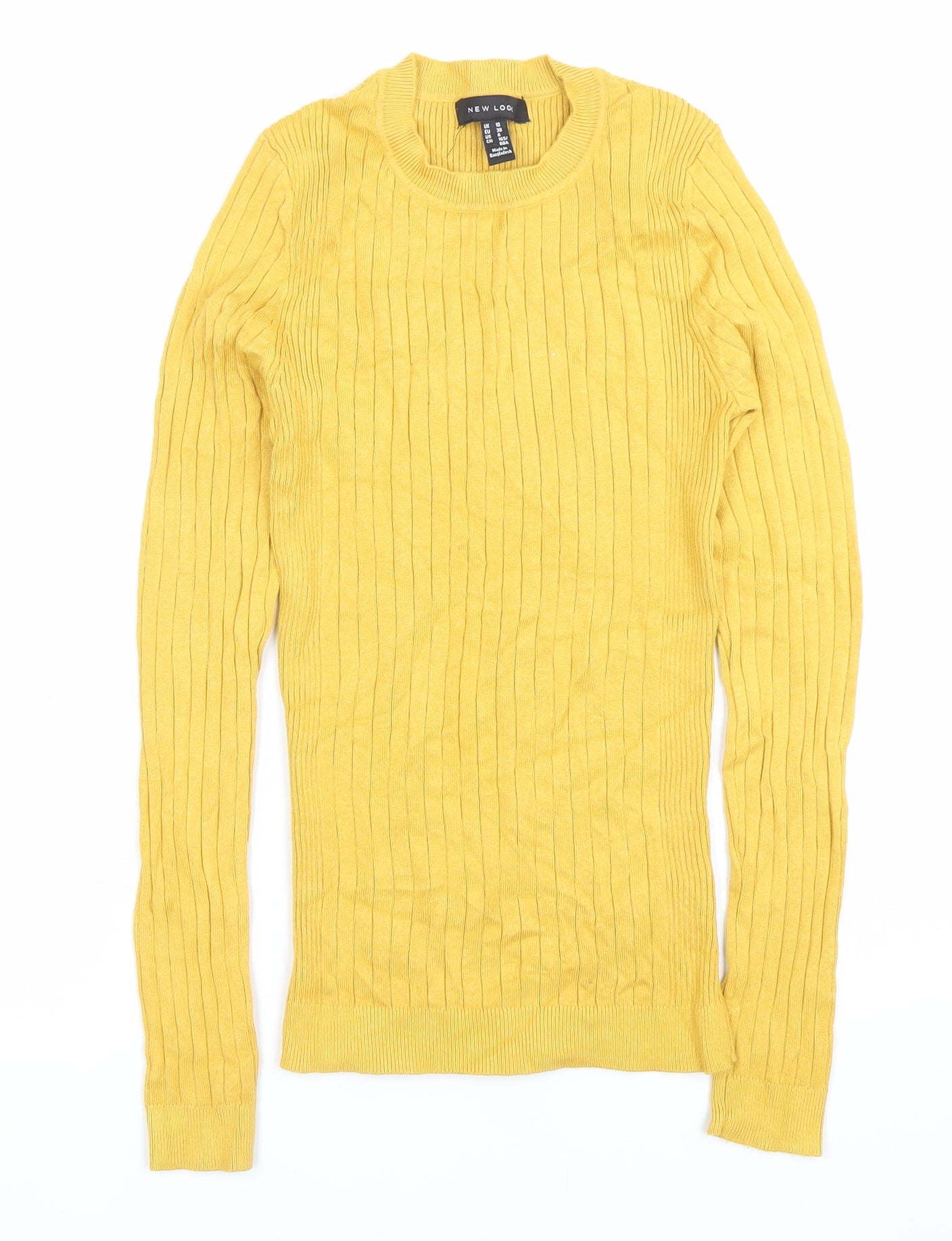 Womens UK Size 10 New Look Yellow Pullover Jumper