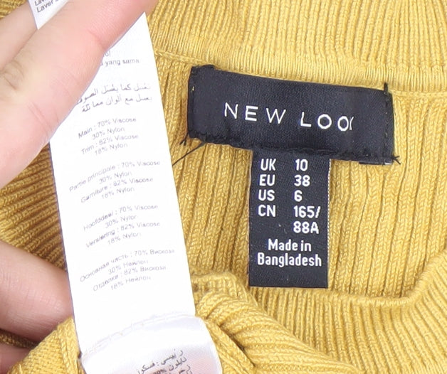 Womens UK Size 10 New Look Yellow Pullover Jumper