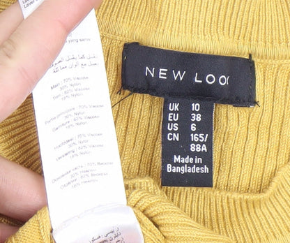 Womens UK Size 10 New Look Yellow Pullover Jumper