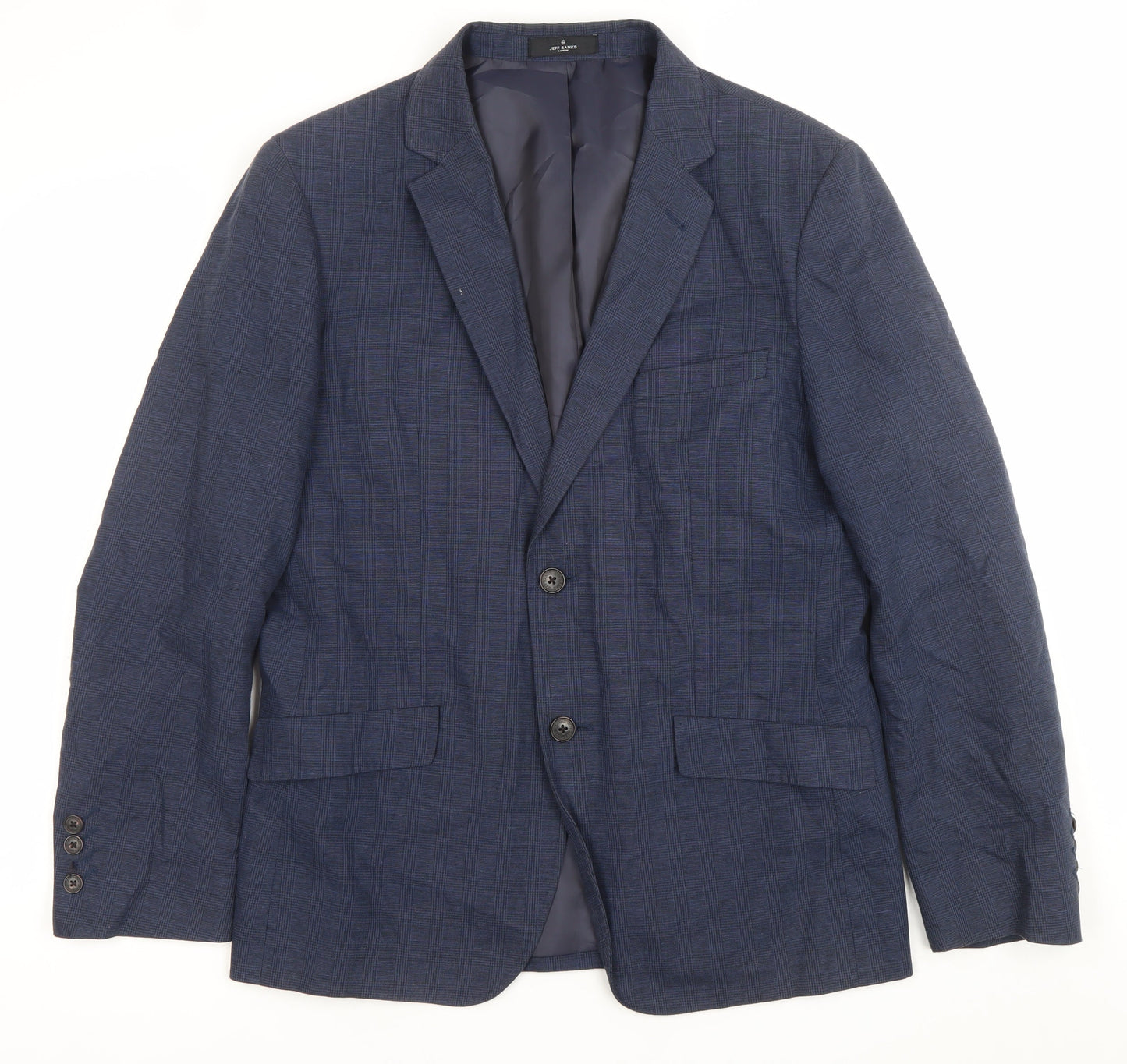 Mens UK Size 38 Jeff Banks Regular Blue Suit Jacket