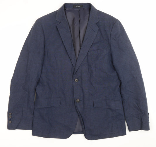 Mens UK Size 38 Jeff Banks Regular Blue Suit Jacket