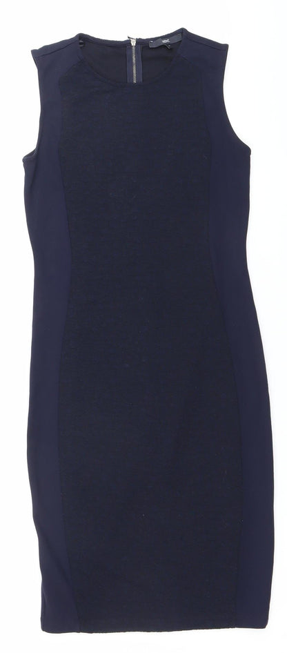 Next Women's Blue Sheath Dress UK 10 Sleeveless Knee Length Workwear