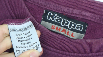 Kappa Womens Purple Small Crew Neck Pullover Sweatshirt Cotton