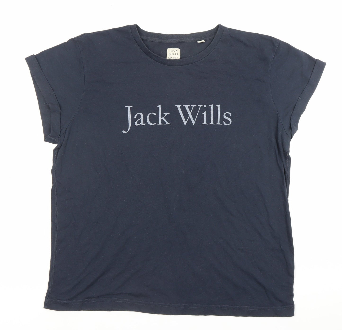 Jack Wills Womens Blue Size 14 Short Sleeve Crew Neck T-Shirt