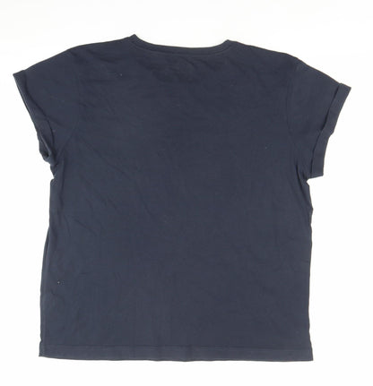 Jack Wills Womens Blue Size 14 Short Sleeve Crew Neck T-Shirt