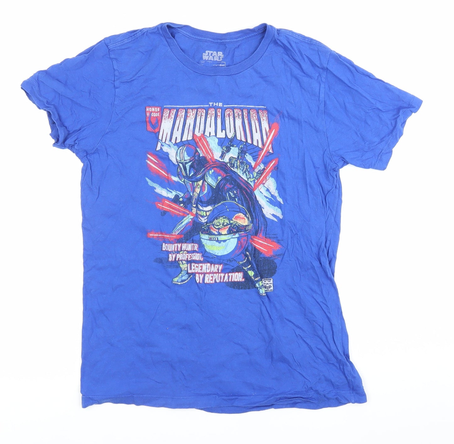 Star Wars Mandalorian Blue Graphic Men's M T-Shirt