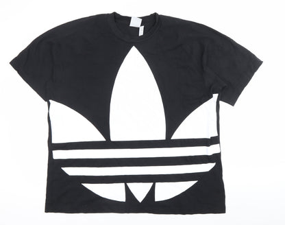 Adidas Men Black XL Trefoil Logo Graphic Crew Neck T-Shirt