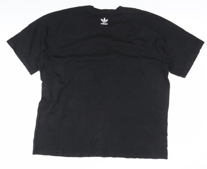 Adidas Men Black XL Trefoil Logo Graphic Crew Neck T-Shirt