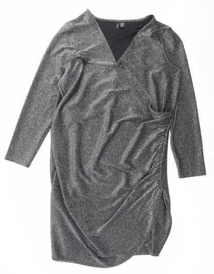 Vero Moda Women Silver Plus Size 24-26 Bodycon Dress Party Knee Length