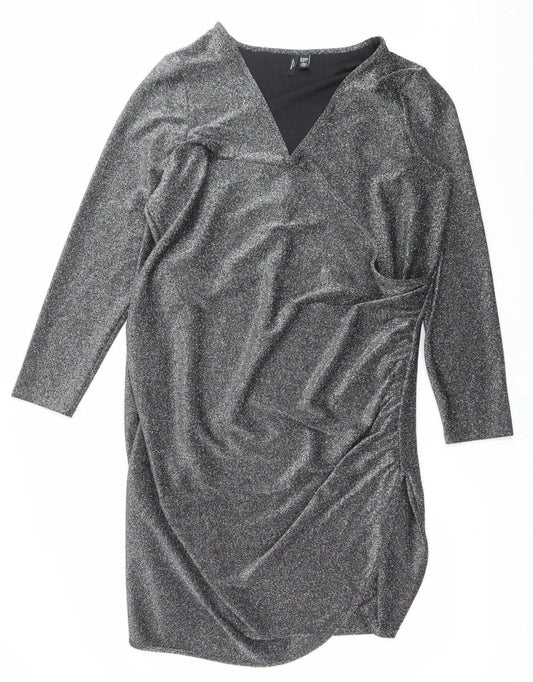 Vero Moda Women Silver Plus Size 24-26 Bodycon Dress Party Knee Length