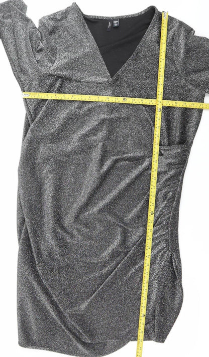 Vero Moda Women Silver Plus Size 24-26 Bodycon Dress Party Knee Length
