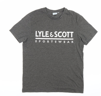 Lyle & Scott Mens Grey Sportswear Logo T-Shirt Size S
