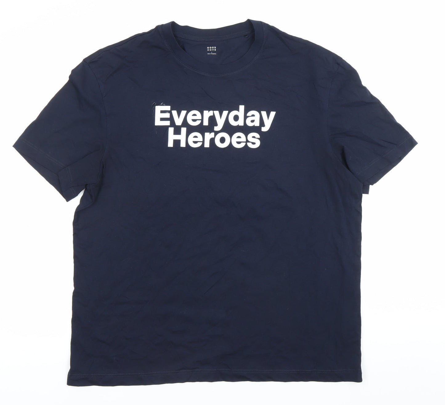 Marks and Spencer Men's Blue Graphic Everyday Heroes Father's Day T-Shirt Size L