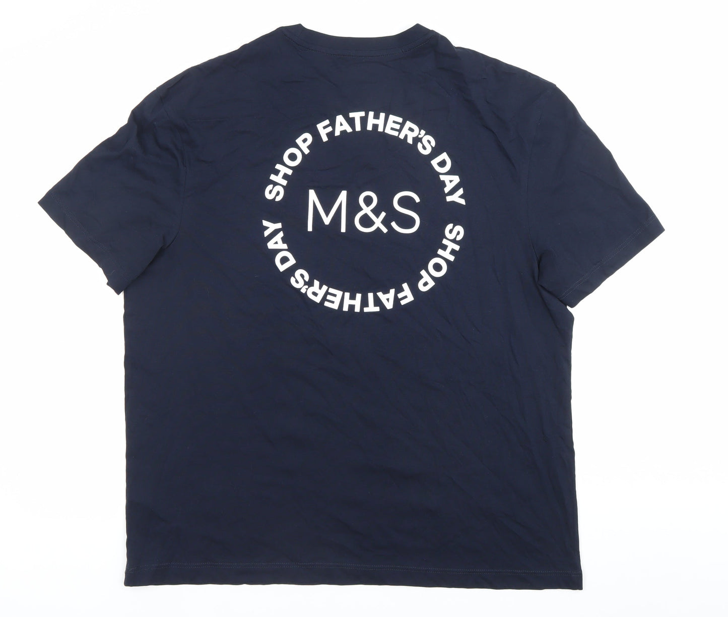 Marks and Spencer Men's Blue Graphic Everyday Heroes Father's Day T-Shirt Size L