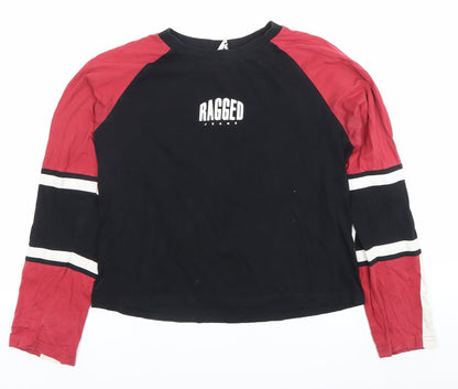 Ragged Jeans Womens XS Colourblock Long Sleeve Cotton T-Shirt