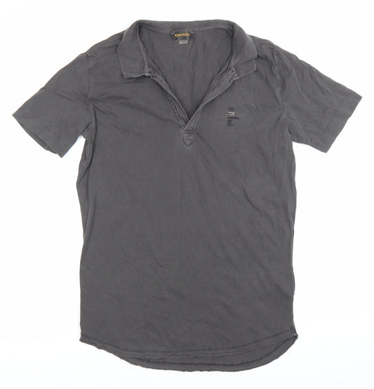 Diesel Men’s Black Polo Shirt M Regular Fit Short Sleeve Cotton