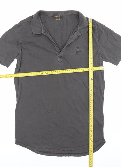 Diesel Men’s Black Polo Shirt M Regular Fit Short Sleeve Cotton