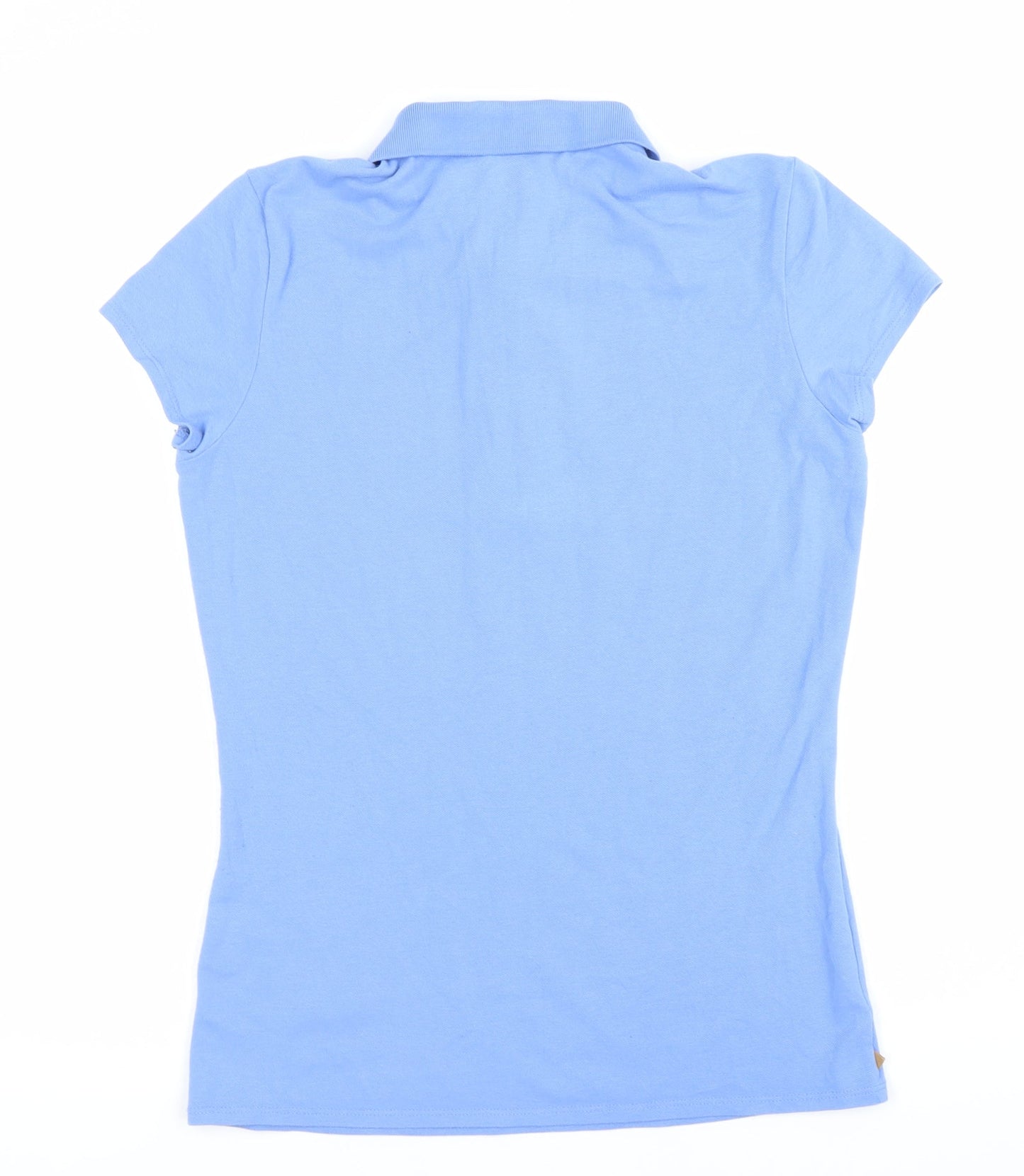 Decathlon Womens Blue Polo Shirt Size M Slim Fit Cotton Stretch