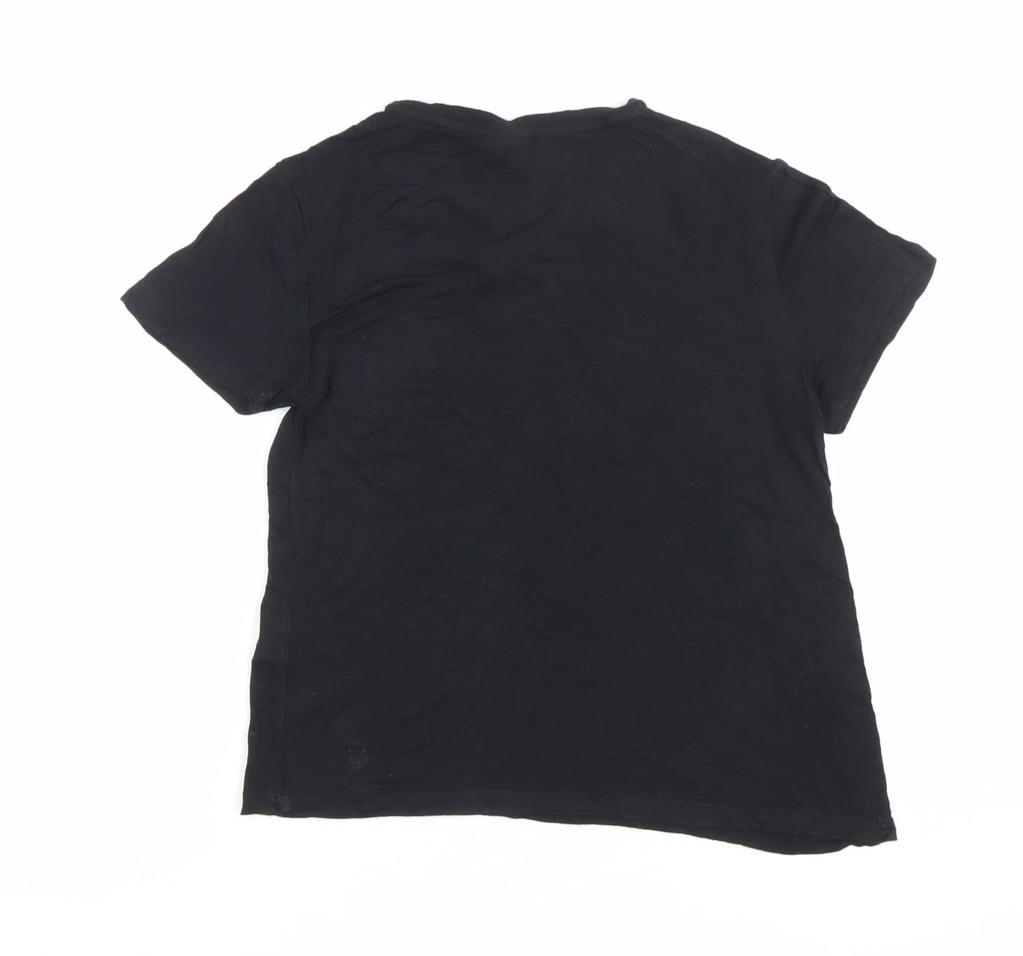 Womens UK Size XS H&M Black Basic T-Shirt